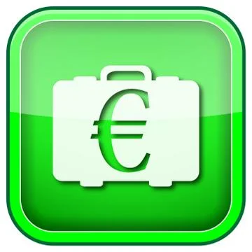Green square shiny icon Stock Illustration