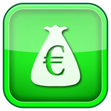 Green square shiny icon 스톡 일러스트