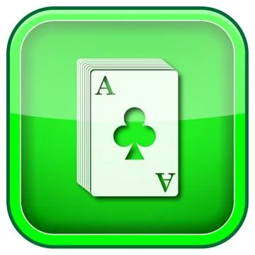 Green square shiny icon Stock Illustration