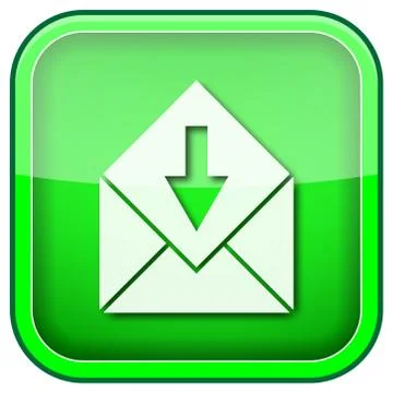 Green square shiny icon Stock Illustration
