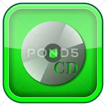 Green square shiny icon Stock Illustration