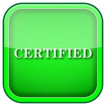 Green square shiny icon Stock Illustration