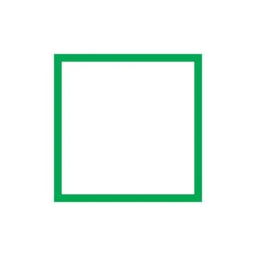 Green square stroke vector icon isolated on white background Stock Illustration