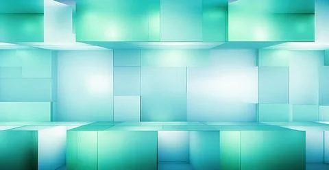 Green Squares Background Abstract 3D Business Background with Light Green ... Stock Photos