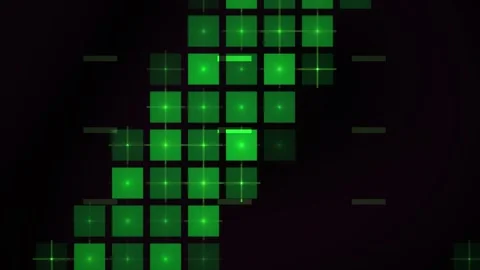 Green squares on black background technology. Stock Footage 340034659