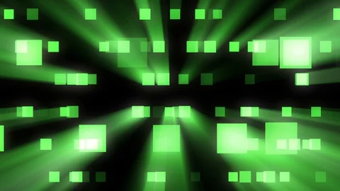 Green Squares Rays Futuristic Abstract Motion Background Loop Stock Footage 102486005
