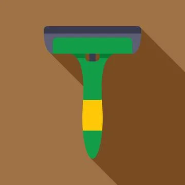 Green squeegee window cleaning tool flat design Stock Illustration