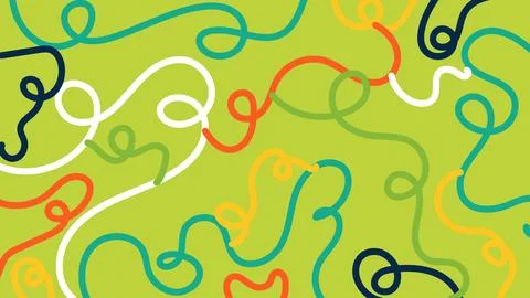 Green squiggle chaos background Stock Illustration