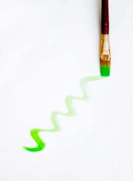 Green Squiggle Paint Stroke Stock Photos