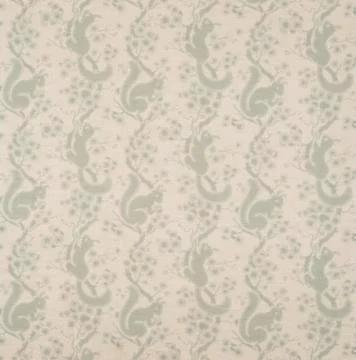 Green Squirrels on Tree Branch Pattern Wallpaper Swatch Stock Photos