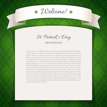 Green St Patricks Day Background with Copy Space Stock Illustration