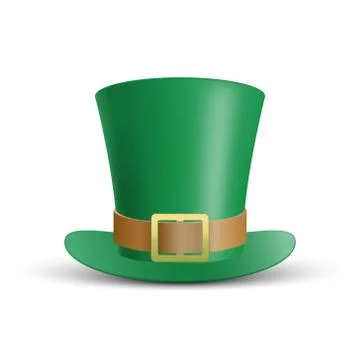 Green St. Patrick's Day hat isolated on white background, vector illustration Stock Illustration