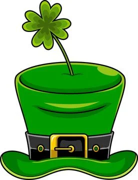 Green St. Patrick's Day Hat With Clover Stock Illustration