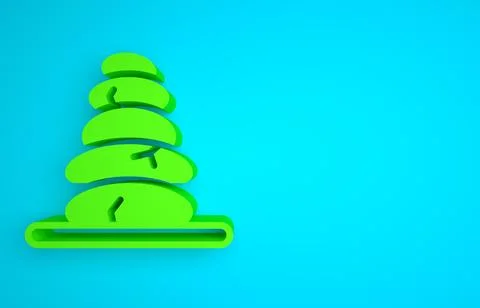 Green Stack hot stones icon isolated on blue background. Spa salon accessory Stock Illustration