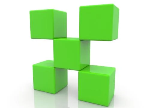 Green stacked cubes Stock Illustration