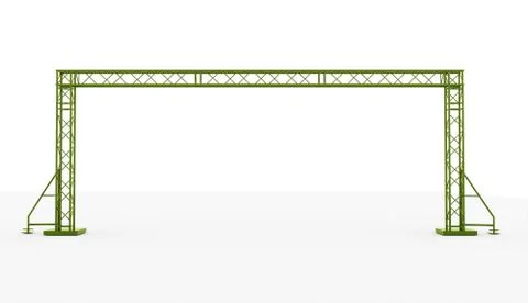 Green stage construction rendered isolated on white background Stock Illustration