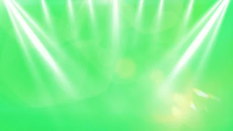Green stage lights shining down with confetti Stock Footage 338217397