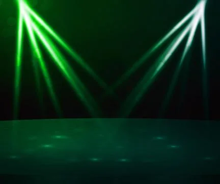 Green stage with spotlight backdrop 스톡 일러스트