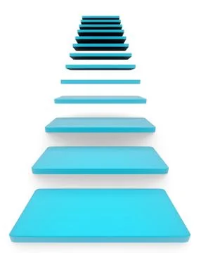 Green staircase with steps in the wall Stock Illustration