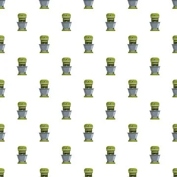 Green stand mixer seamless pattern for kitchen design Stock Illustration