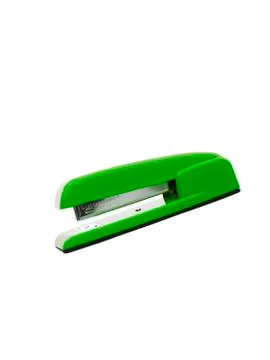 Green stapler on white background Stock Photos