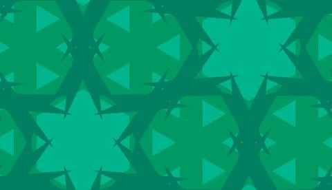 Green Star Abstract Kaleidoscope Pattern Stock Illustration
