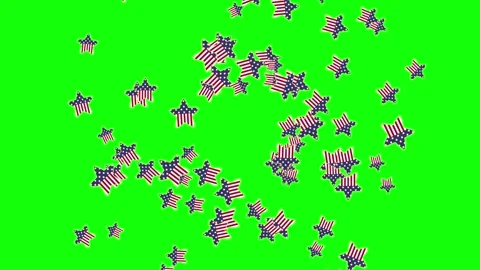 Green Star and Circle and Screen on Green Screen Background Horizontal 16:9 Stock Footage 339444749