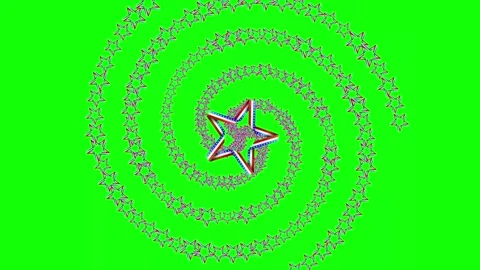 Green Star and Circle and Screen on Green Screen Background Horizontal 16:9 Video stock 339444853