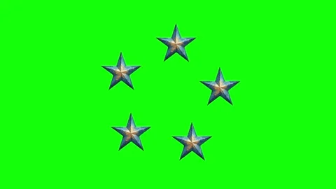 Green Star and Circle and Screen on Green Screen Background Horizontal 16:9 Stock-Footage 339444988
