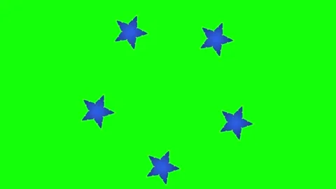 Green Star and Screen and Snow on Green Screen Background Horizontal 16:9 Video stock 339331320