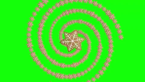 Green Star and Screen and Snow on Green Screen Background Horizontal 16:9 Video stock 339444277