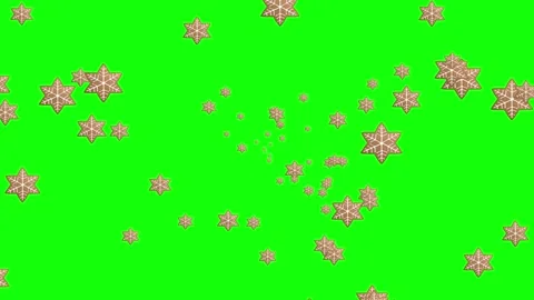 Green Star and Screen and Snow on Green Screen Background Horizontal 16:9 Video stock 339444299
