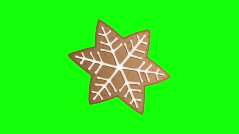 Green Star and Screen and Snow on Green Screen Background Horizontal 16:9 Stock Footage 339444300