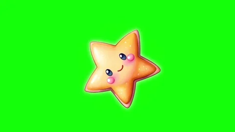 Green Star and Screen on Green Screen Background Horizontal 16:9 Stock Footage 339444022