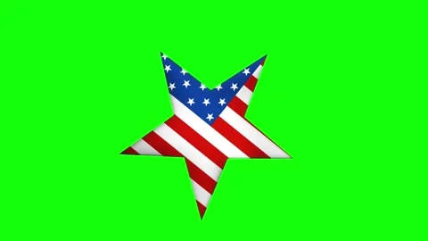 Green Star and Screen on Green Screen Background Horizontal 16:9 Stock Footage 339444415