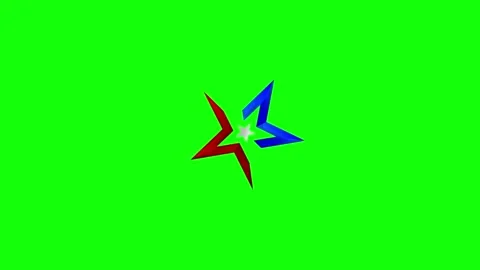 Green Star and Screen on Green Screen Background Horizontal 16:9 Video stock 339444427