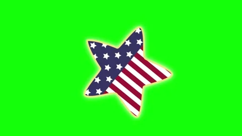Green Star and Screen on Green Screen Background Horizontal 16:9 Stock Footage 339444742