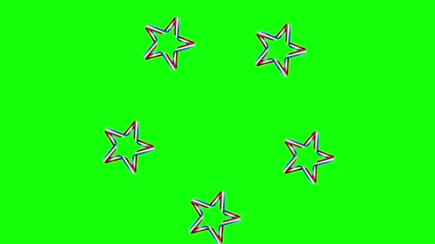 Green Star and Screen on Green Screen Background Horizontal 16:9 Stock Footage 339444857