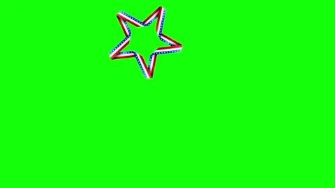 Green Star and Screen on Green Screen Background Horizontal 16:9 Stock Footage 339444860
