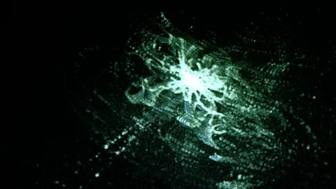 Green star astronomy object galaxy neon energy proton neutron quark atom Stock Footage 109203012
