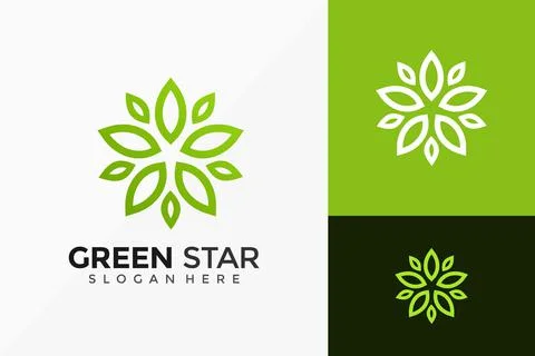 Green Star Creative Logo Design. Modern Idea logos designs Vector illustratio 스톡 일러스트