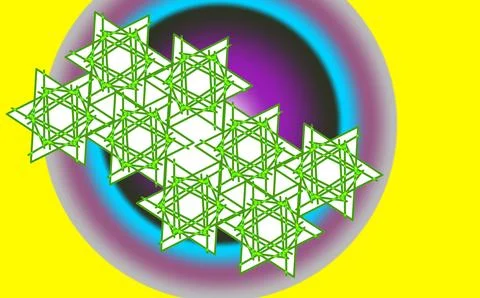 Green Star of David Geometric Pattern Over Gradient Orb Stock Illustration
