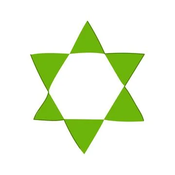 Green star of david symbol representing judaism and religion Stock Illustration