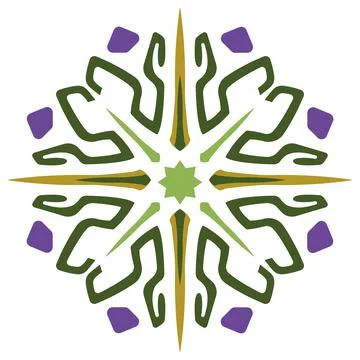 Green star floral pattern. Vector Illustrazione stock