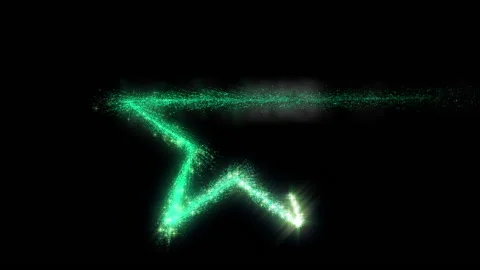 Green star light streak trail particle animation Видео 149041291