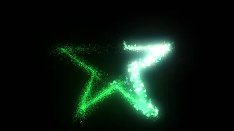 Green star light streak trail particle animation Vídeos de archivo 149042117