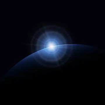 Green star rises above the planet Stock Illustration