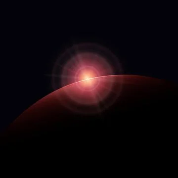 Green star rises above the planet Stock Illustration