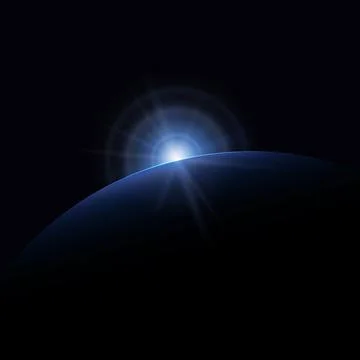 Green star rises above the planet Stock Illustration
