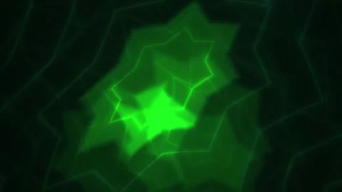 Green star shaped light glowing in darkness. Stock Footage 335531052